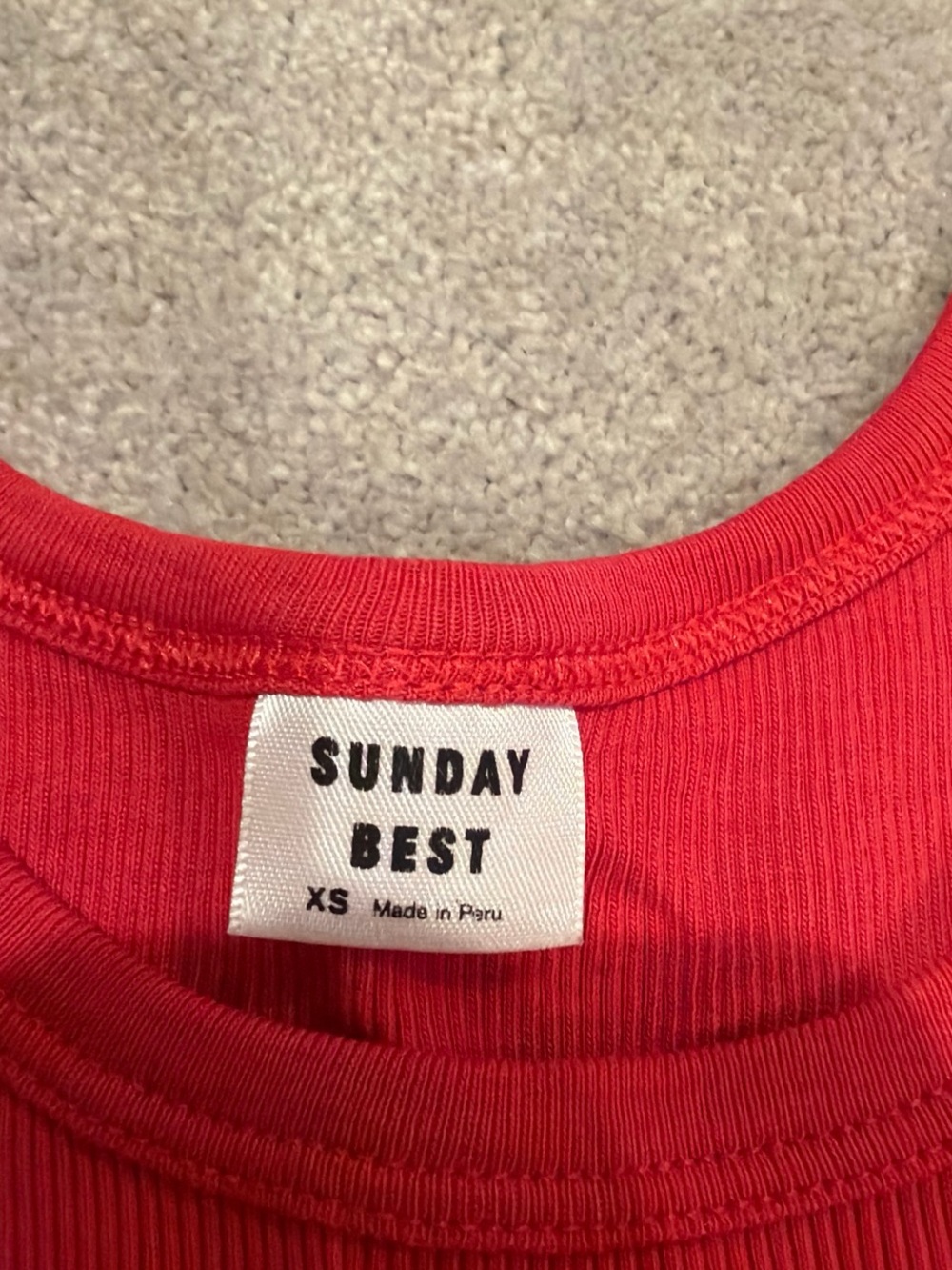 Sunday Best Red Ribbed Scoop Neck Tank - Picture 2 of 3